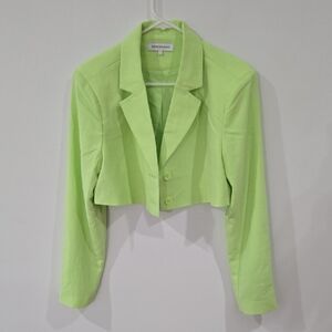 Windsor Sz Small Vibrant Green Cropped Jacket & Skirt Set